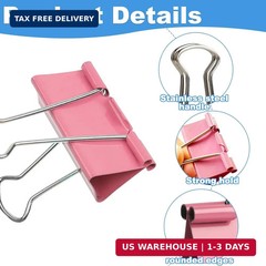 40-Pack Colorful Binder Clips, Assorted Sizes (4 Sizes) Metal Paper Clips, Stron