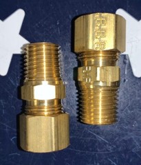 2X Merit 1/4” Male NPT X 3/8” Compression Fitting 1/4”MNPT X 3/8”COMP BRASS