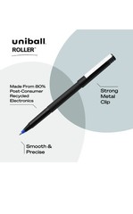 uniball Roller Rollerball Pens, Micro Point (0.5mm), Blue, 12 Pack