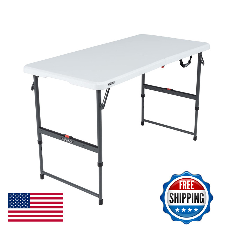 Lifetime Height Adjustable Folding Table 4 Foot 80952