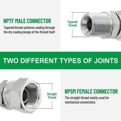 10Pack 3/8″ NPSM Female x 3/8″ NPTF Male Hydraulic Hose End Swivel Fittings Kit