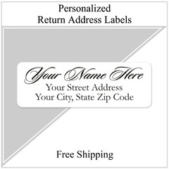 60 Return Address Labels Personalized Printed 3/4 x 2 1/4 Script