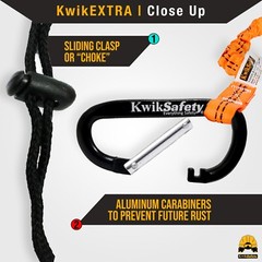 KwikSafety TENTACLE Light Duty Retractable Bungee Tool Lanyard w/ Carabiner Clip