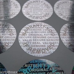 1000 Round 25 MM 1 INCH Security Hologram Tamper Evident Warranty Silver Labels