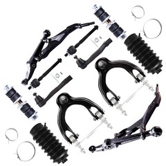 12pcs Suspension Kit w/ Control Arms Sway Bar Links Tie Rod Ends Boots
