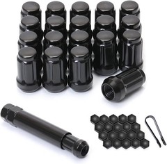 Acorn M12x1.5 Black Spline Lug Nuts – Set of 20, 1.38″ Long, Fit for Honda Accor