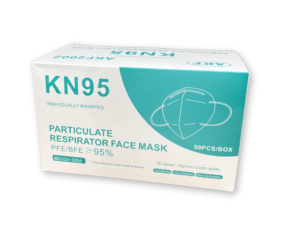 AKF KN95 Face Masks, 50 Pack Disposable Respirator Masks For Adults, White