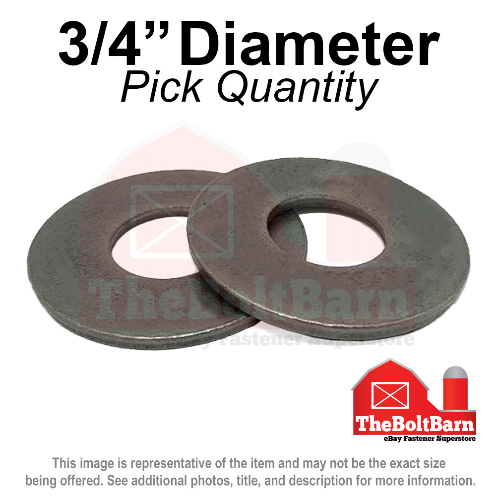 3/4″ SAE Flat Washers Grade 8 Steel Plain & Oil (Pick Quantity)