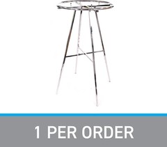 Chrome 36″ Round Clothing Rack Height 48 – 72″ H Leveler Glides Garment