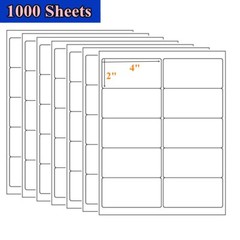 10000 2×4 Adhesive Mailing Postage Shipping Labels 10 Up 1000 Sheet Laser Inkjet