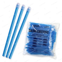100 (1 Bag) Saliva Ejectors Blue Clear Dental Disposable
