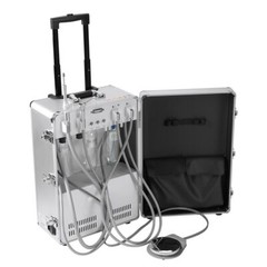 Portable Dental Delivery Unit Rolling Mobile Case Air Compressor Suction System
