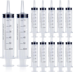 12Pack 60ml Syringe for Liquid – Large Plastic Syringes Without Needle for Jello