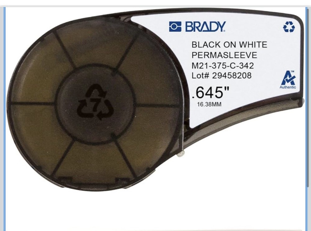 Brady M21-375-C-342 Heat Shrink Tubing For M210, M210-LAB, M211, BMP21-PLUS More