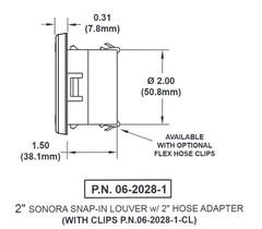 06-2028-1 Coyote 2″ Sonora Snap-In Louver W/ Mounting Retainer & 2″ Hose Adapter