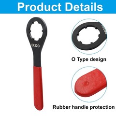 ER32 Collet Chuck Clamping Nut Wrench Spanner with Red Non-slip Handle
