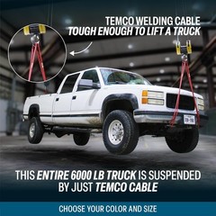 25 Ft TEMCo 2 AWG Flexible Pure Copper Battery Wire – 205A, Abrasion Resistant