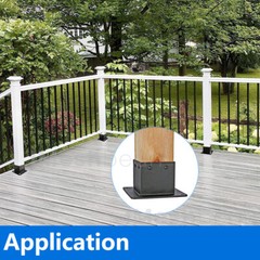 4 x 4 Post Anchor Post Base Black Powder-Coated Bracket for Deck Supports 4pcs
