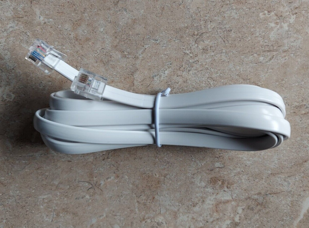White 6-pin Cash Drawer Kick Open Cable Wire Fits Clover Blue POS Label Cord