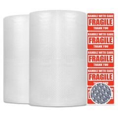 3/16″ Bubble Cushioning Roll Perforated Every 12″ With Fragile Stickers
