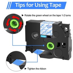 18mm Blue on Clear Lable Tape TZE-143 Compatible Whit Brother PT-1600 1910 D450