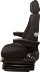 Pilot 24V Black Fabric Air Suspension Seat For Excavators Wheel Loaders Dozers