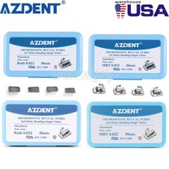 50Set dental Tubos bucales de ortodoncia 1er 2nd molar Buccal Tubes MBT Roth 022