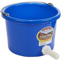 Little Giant Plastic Calf Nursing Pail with Rubber Nipple Livestock 8 Quart