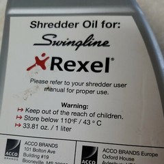 Shredder Oil for Swingline Revel Acco Brands 33.81 oz Sealed