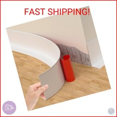 Self-Adhesive Flexible Baseboard Molding Trim – 20 Ft Vinyl Wall Base for Curved