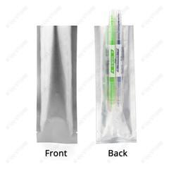 Multi Size Clear Back Silver Front Aluminium Mylar Glossy Flat Open Top Pouch