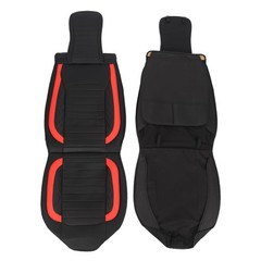 5PCS Car SUV Seat Covers Full Set Headrests Waterproof Leather Black Red