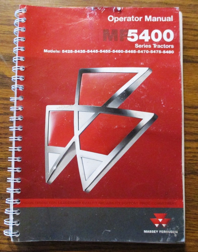 Massey Ferguson MF 5480 5475 5445 5465 5425 Tractor Operators Manual 5400 Series