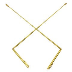 2PCS Copper Dowsing Rods, Retractable Divining 5.9 inches, Yellow
