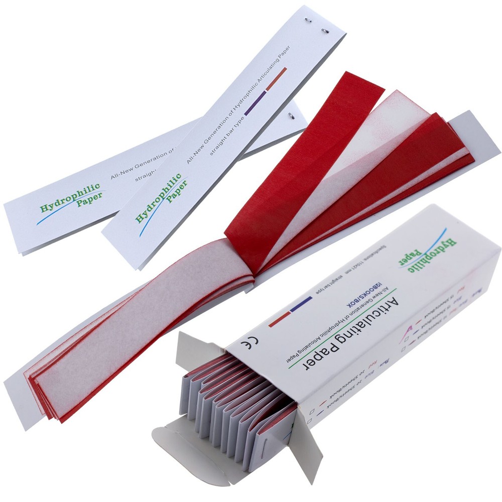 Dental Articulating Papers Double Sided Strips Red/Blue Thin/Think Bite Paper
