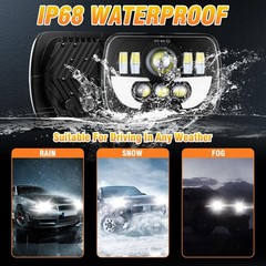 5x7in Headlight Nissan Hardbody 90-97 H6054 Sealed Beam Hi/Lo DRL DOT IP68 Pack2