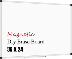 36 X 24 inches Magnetic Dry Erase Board with Aluminum Frame, Whiteboard