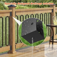 24 Pack Deck Railing Bracket Connectors for 2×4 Wood Posts, Heavy Duty Steel