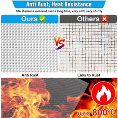 Soft 304 Stainless Steel Mesh, 8 Pack Bendable Woven 8.3″X11.8″(213X302mm), 2…