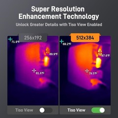 Teslong 256 x 192 IR Resolution Thermal Camera, Super Resolution 512 x 384, 3.2″