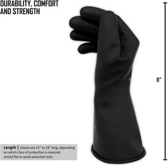 Rubber Insulating Electrical Safety Gloves, Class 0 ASTM Compliant