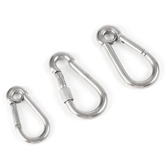 316 Stainless Steel Carabiner Snap Spring Hook Clip Marine Grade Eyelet Lock