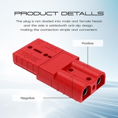 8 Pcs 6-10 Gauge Anderson Connector Plug 50A 12-36V Battery Quick Connector Red