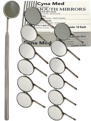 New Premium 12 x Dental Mouth Mirror heads Cone Socket #5 Plain + Free Handle