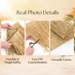 Novabright 20 Pcs 20” x 18.5” Artificial Straw Roof Thatch Rolls and Brown