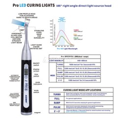 AZDENT Dental Wireless LED Curing Light 1 Second Cure 105° Right Angle 100V-240V