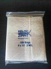 1.5×1.5 to 20×20 Clear Reloc Zippit Lock Seal Top Reclosable Zip-lock Bags 2Mil