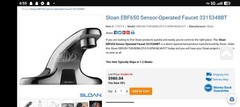 Sloan Optima Plus EBF650 Touchless Battery Sensor Chrome Bathroom Sink Faucet