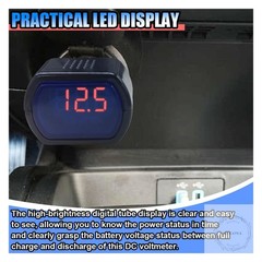 Car LED Digital Voltmeter, DC 12V/24V Cigarette Lighter Voltage Meter, Volt Gaug