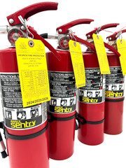 5LB ABC FIRE EXTINGUISHERS (Refurbished) Set of 4